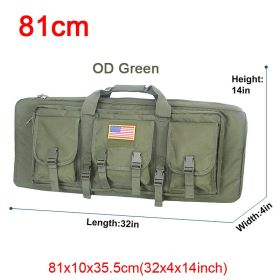 LQARMY 32 38 42 48 inch Tactical Double Rifle Case Molle Rifle Bag Sniper Airsoft Gun Case Backpack Hunting Gun Holster (Color: 81cm OD Green)