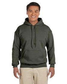 Pack Of 5 Gildan G185 Adult Heavy Blend 8 oz., 50/50 Hooded Sweatshirt (Color: MILITARY GREEN, size: M)